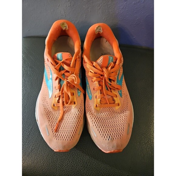 Brooks Adrenaline GTS 22 Womens 11 B Shoes Orange Running Walking Gym Trainer - Picture 2 of 8